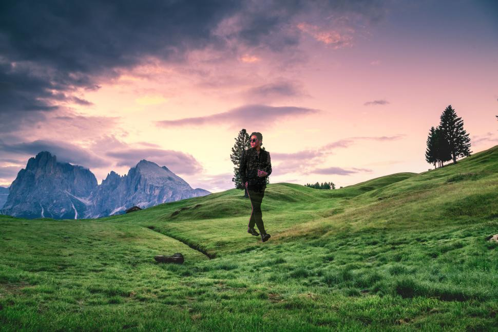 A man, or a ghost on a hillside